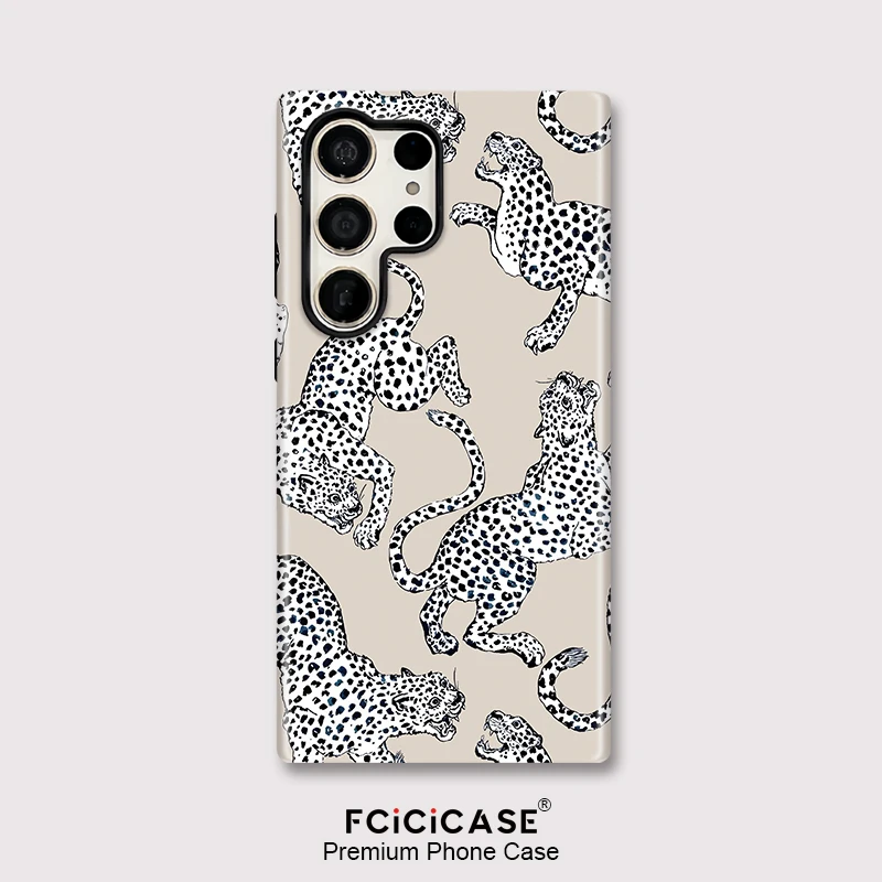 Fcicicase Matte Phone Case For Samsung Galaxy S26+ S26 Edge Ultra S26 Plus Animal Leoaprd Print Shockproof Dual Layer Fundas