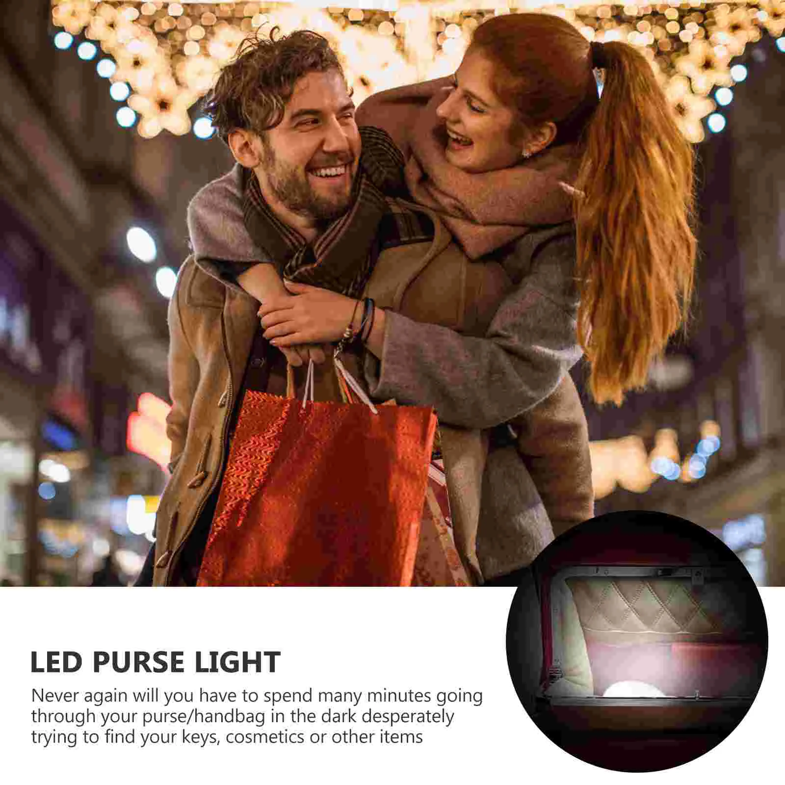 Handbag Night Light LED for Purse Bags Activated Electronic Component Original with Clip Automatic