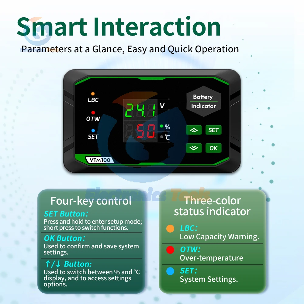 تيار مستمر 7-100 فولت الفولتميتر الرقمي مؤشر قدرة البطارية 12 فولت 24 فولت 36 فولت 48 فولت 60 فولت الجهد الطاقة متر حمض ليثيوم الحديد جهاز اختبار بطارية #5