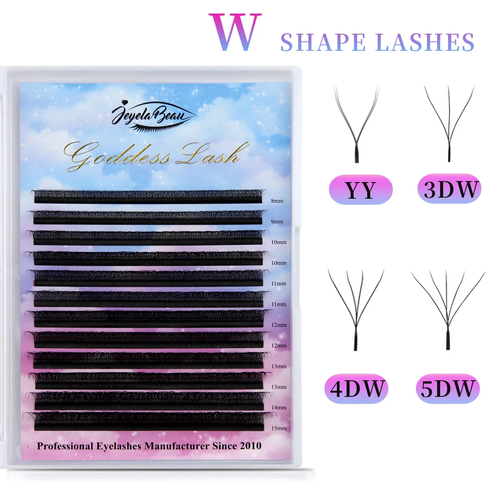 Goddess 3D 4D 5D 6D Premade Fans Eyelash Extensions W Shape Bloom Soft and Natural Individual Lash Extension Supplies