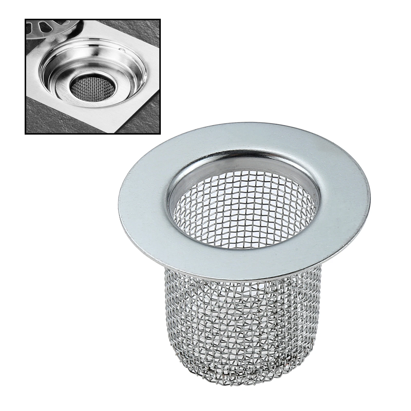 Filtro de drenaje de suelo de acero inoxidable 304, colador de pelo para fregadero de ducha, filtro antiobstrucción para fregadero de cocina, accesorios de baño, 1 ud.