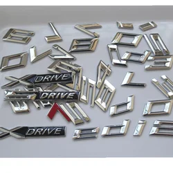 Letras cromadas e emblemas de tronco numérico, emblemas traseiros para BMW, XDrive 1, 2, 3, 4, 5, 6, 7, 8 Series, Prata, DIY