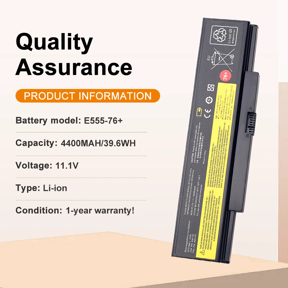 45N1762 45N1761 Laptop Battery For Lenovo ThinkPad E555 E550 E550C E560 E565C 45N1759 45N1758 45N1760 11.1V 4400mAh 76+