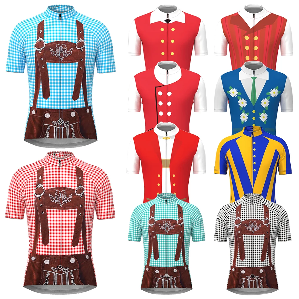 

Oktoberfest Costume Men Cycling Jersey for Men Short Sleeve MTB Maillot Downhill Pro Team Mountain Bicycle Clothing Customized