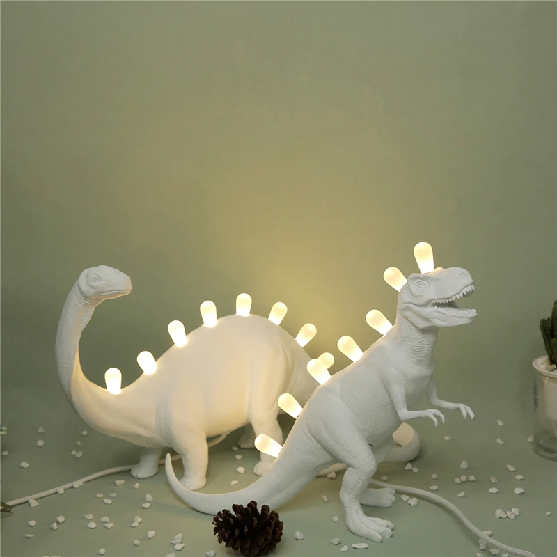 Creative Resin Dinosaur Table Lamps Bedroom Bedroom Decorations Table Lights Living Room Home Deco Animal Model Led Night Lamps