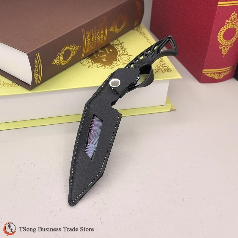 22cm mini réplica de metal tomahawk nepal faca de combate modelo de arma de liga com bainha de couro jogo de zona escura decoração colecionável