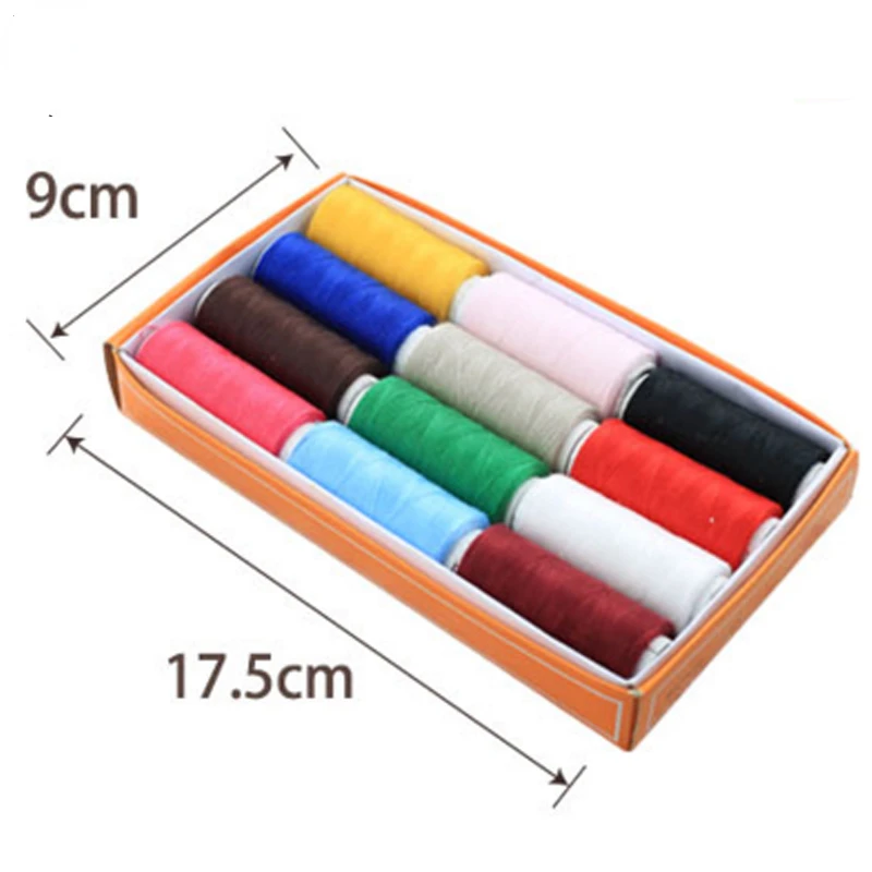 12 Colors 100% Polyester Yarn Sewing Thread Roll Machine Hand Embroidery 150 Meter Each Spool Durable For Home Sewing Kit