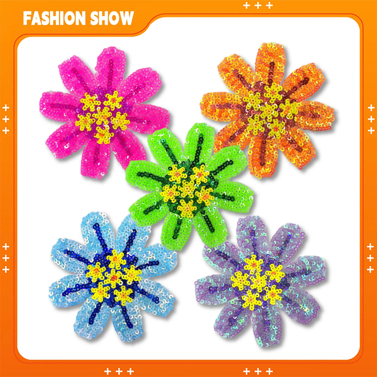 Exquisite small floral sequin embroidery patches, dual-use for high-temperature ironing or hand-sewing, DIY clothing modification accessories, decorative and repair accessories for hoodies, sweaters, hats, and clothing