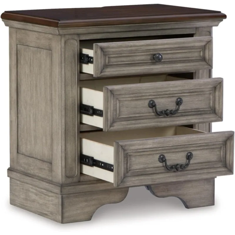 Traditional Cottage 3 Drawer Nightstand with Dovetail Construction & Open Display Shelf, 27