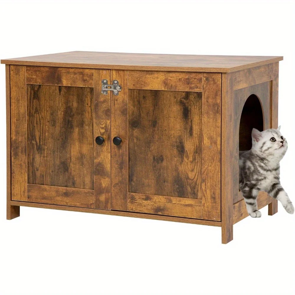 

Cat box closed furniture Hidden wooden cat bathroom furniture storage