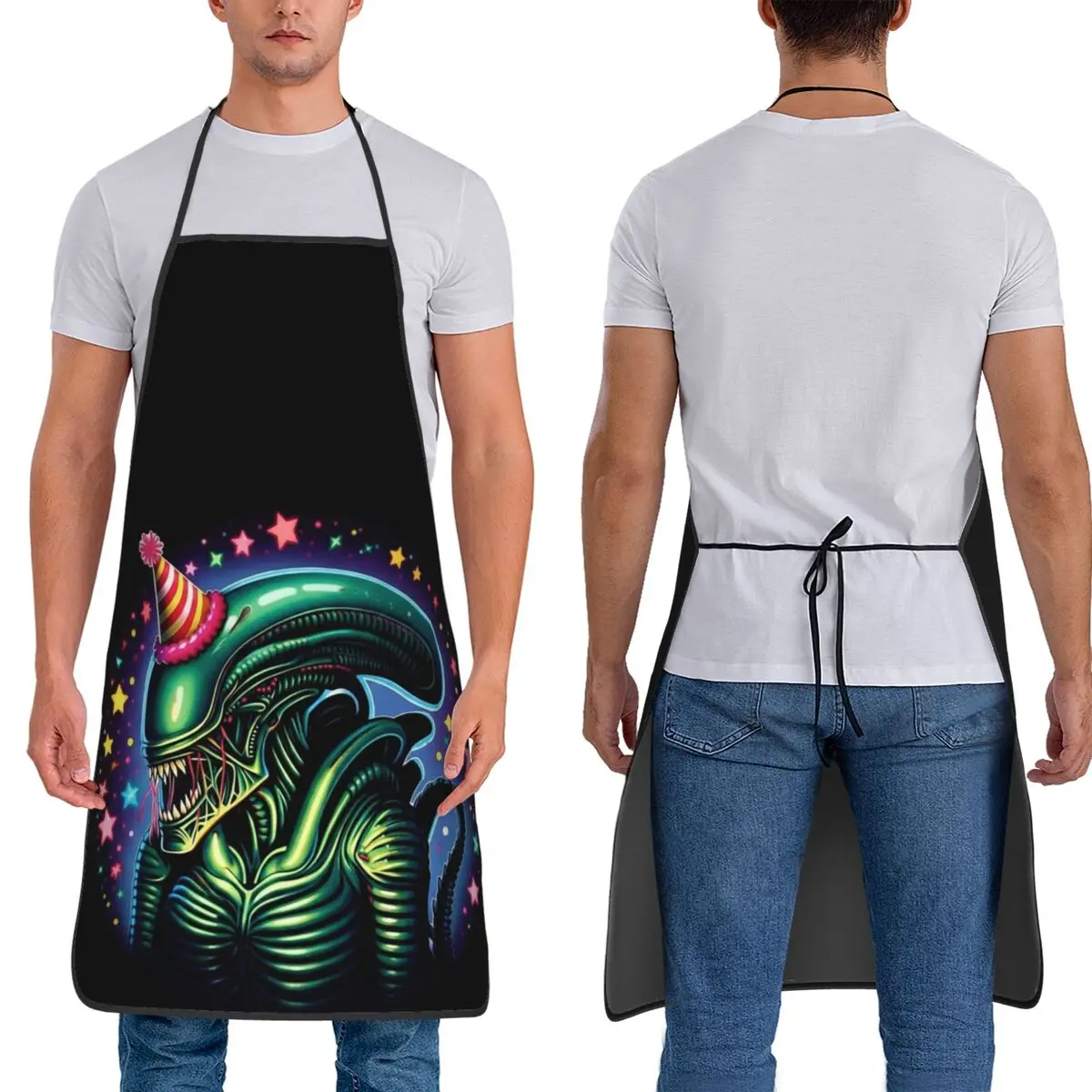 Xenomorph Alien Party Time Movie Apron Chef Baking Tablier Sleeveless Bib Kitchen Cleaning Pinafore for Women Men Gardening