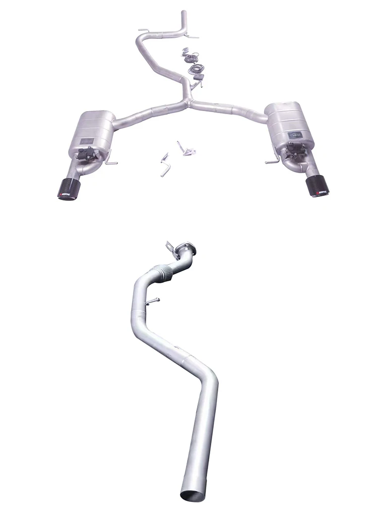 

Выхлоп GFC/Для 09-19 Audi A5 B8 2.0T 2WD 4WD Catback с клапаном из нержавеющей стали, выхлопная система с двойными наконечниками