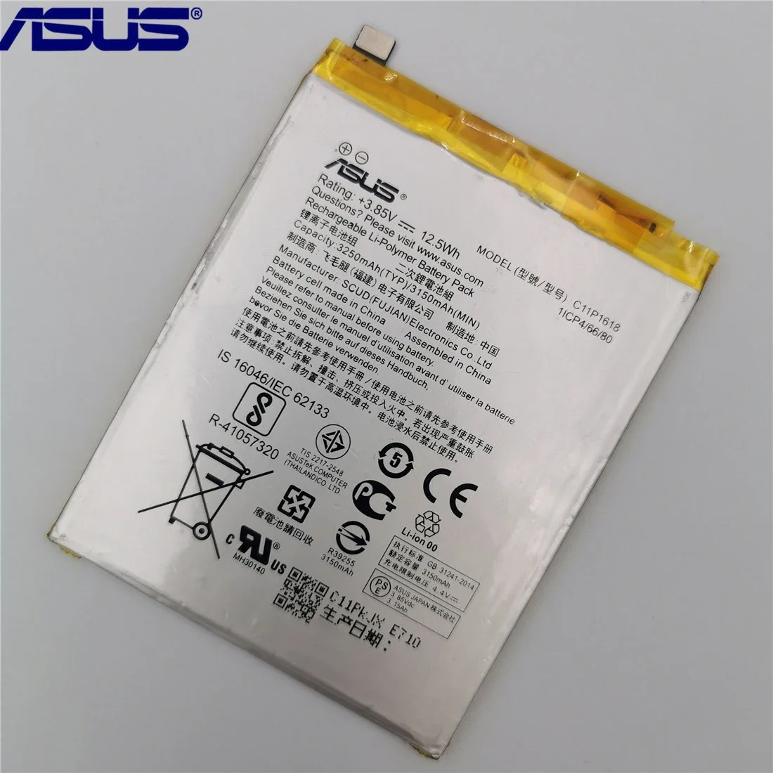 ASUS C11P1618 Original Phone Battery For ASUS Zenfone 4 Z01KD ZE554KL 3250mAh High Capacity+Free Tools