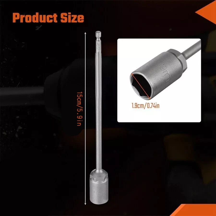 15cm Corner Steady Caravan Leg Winder Drill Extension Jack Socket 19mm Adapter For Caravan Motorcycle Body Repair Tool