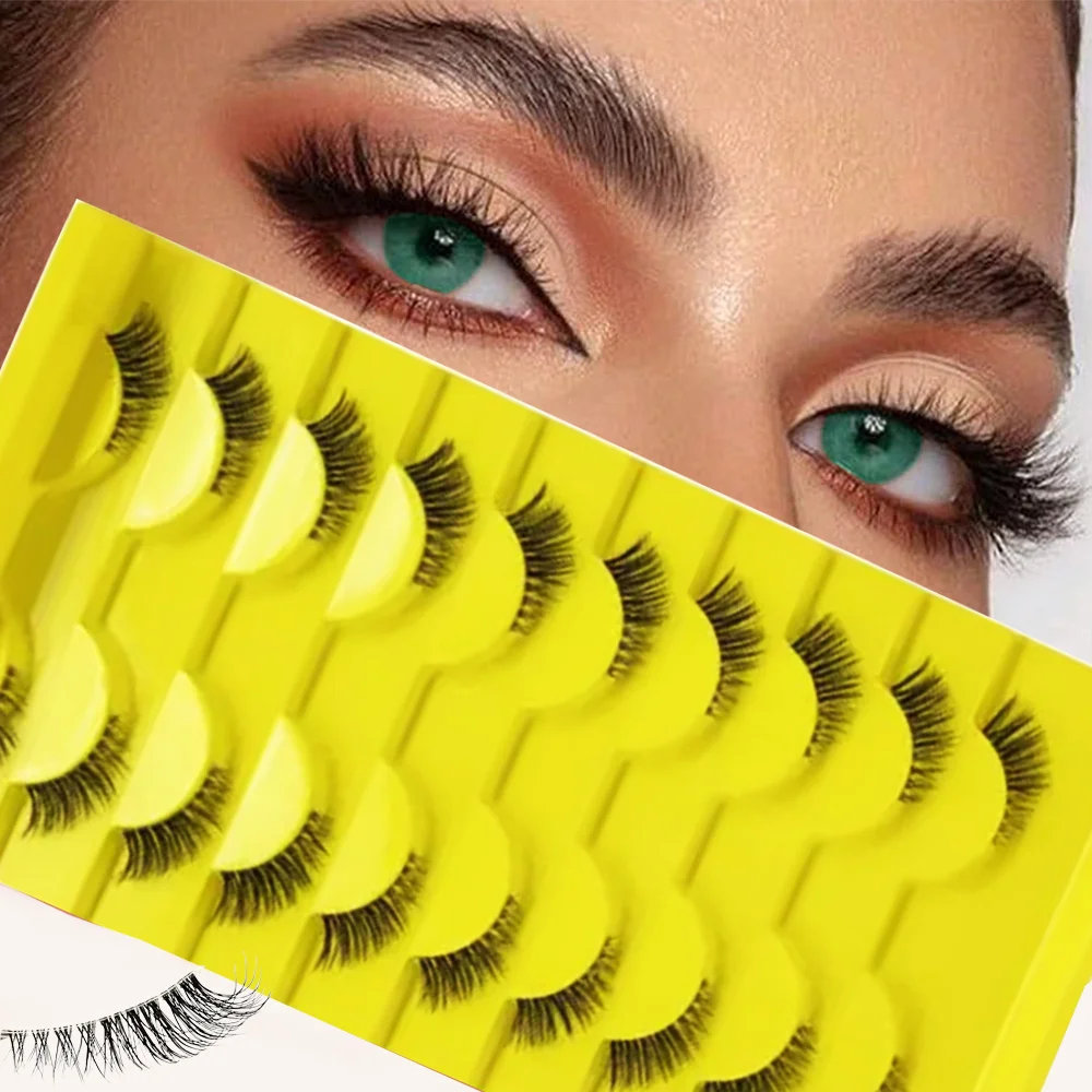 Cílios postiços finos naturais 15mm cílios de vison fofos 3d curvados cílios de gato falsos multipack mais sexy, charmoso e atraente