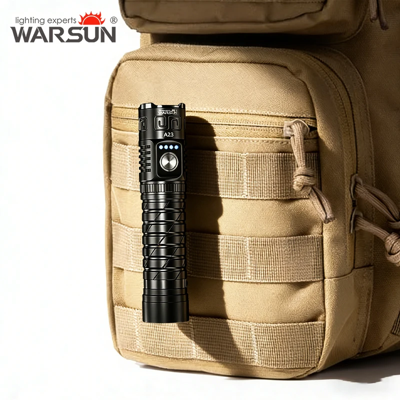 

Перезаряжаемый фонарь WARSUN A23, портативный EDC-фонарь с 7 режимами, магнитным основанием, сигнализацией, легкий и надежный