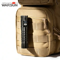 WARSUN A23 Rechargeable Flashlight Portable EDC Torch with 7 Modes Magnetic Base Alarm Lightweight And Reliable