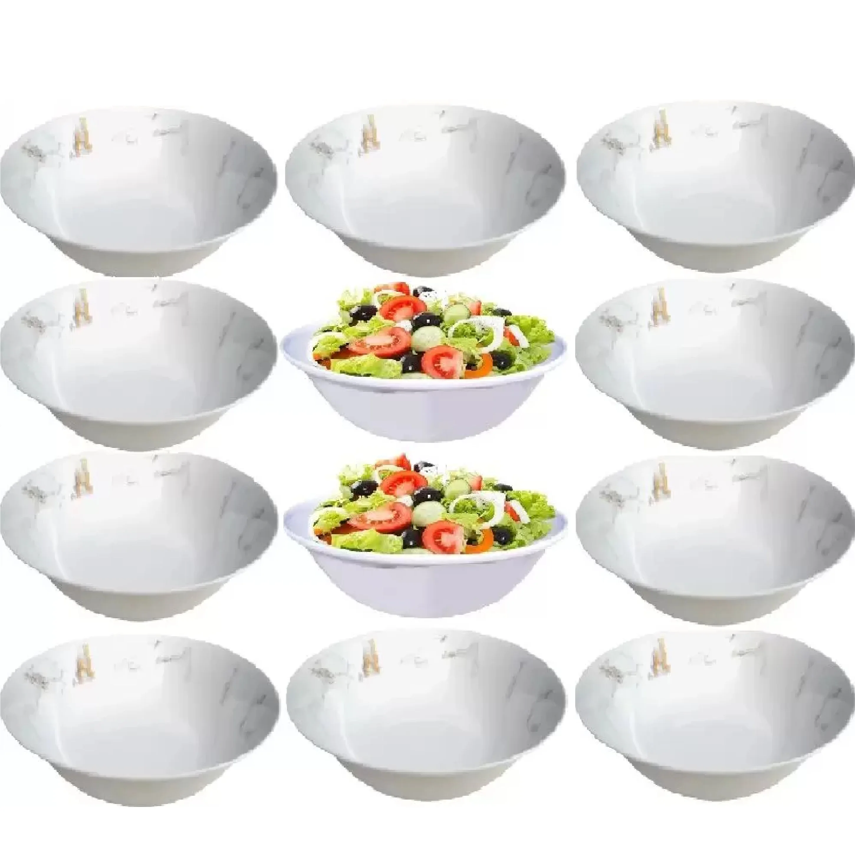 12 Bowl Bowl 1,3 Liters in Melamine Resistant Salad Bowl