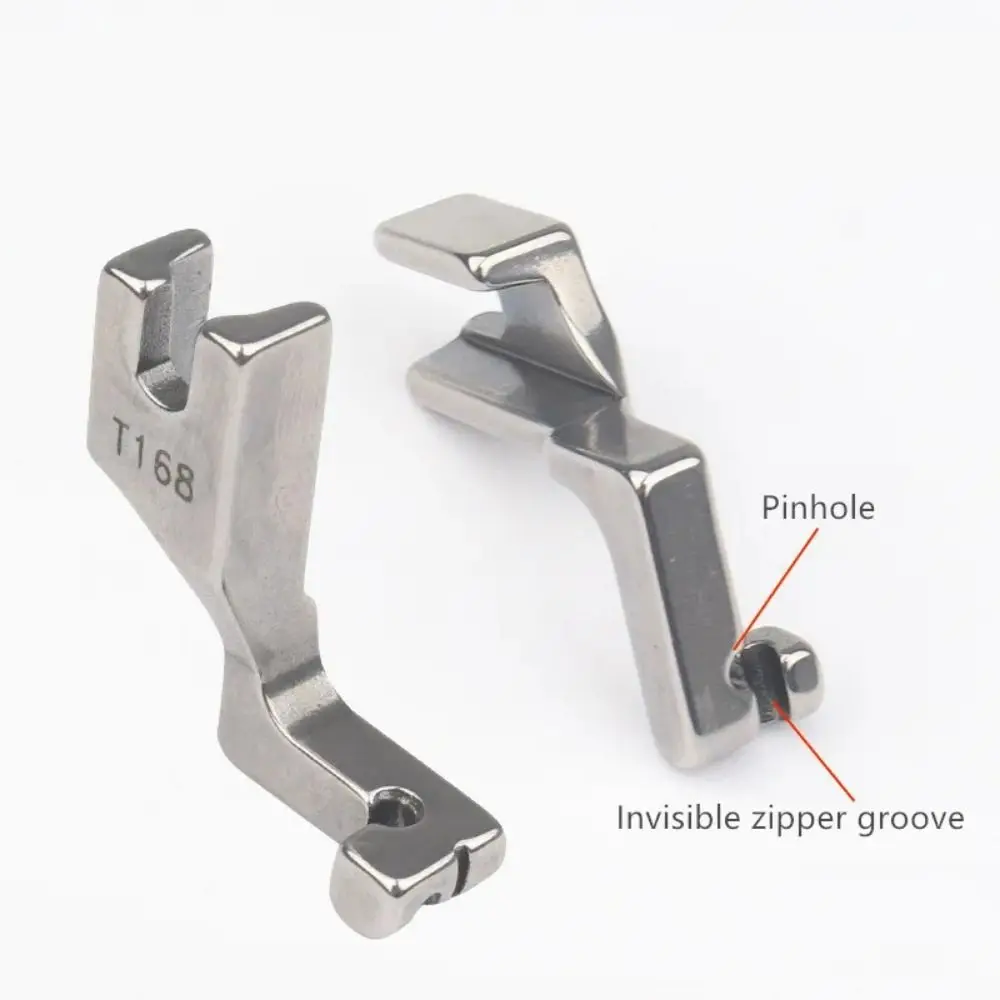 1Pcs Steel Zipper Presser Foot Lockstitch Single-Sided Unilateral S518L/T168 Random Flat Car Invisible