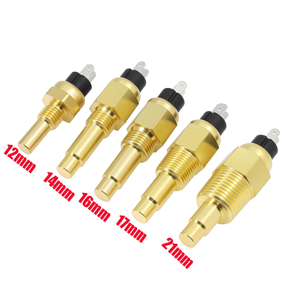 1PCS Water Temperature Sensor 12MM,14MM,16MM,17MM,21MM Thread Temp Sensor for 0-120℃ Car Gauge Sensor 1/2NPT,1/4NPT,3/8NPT