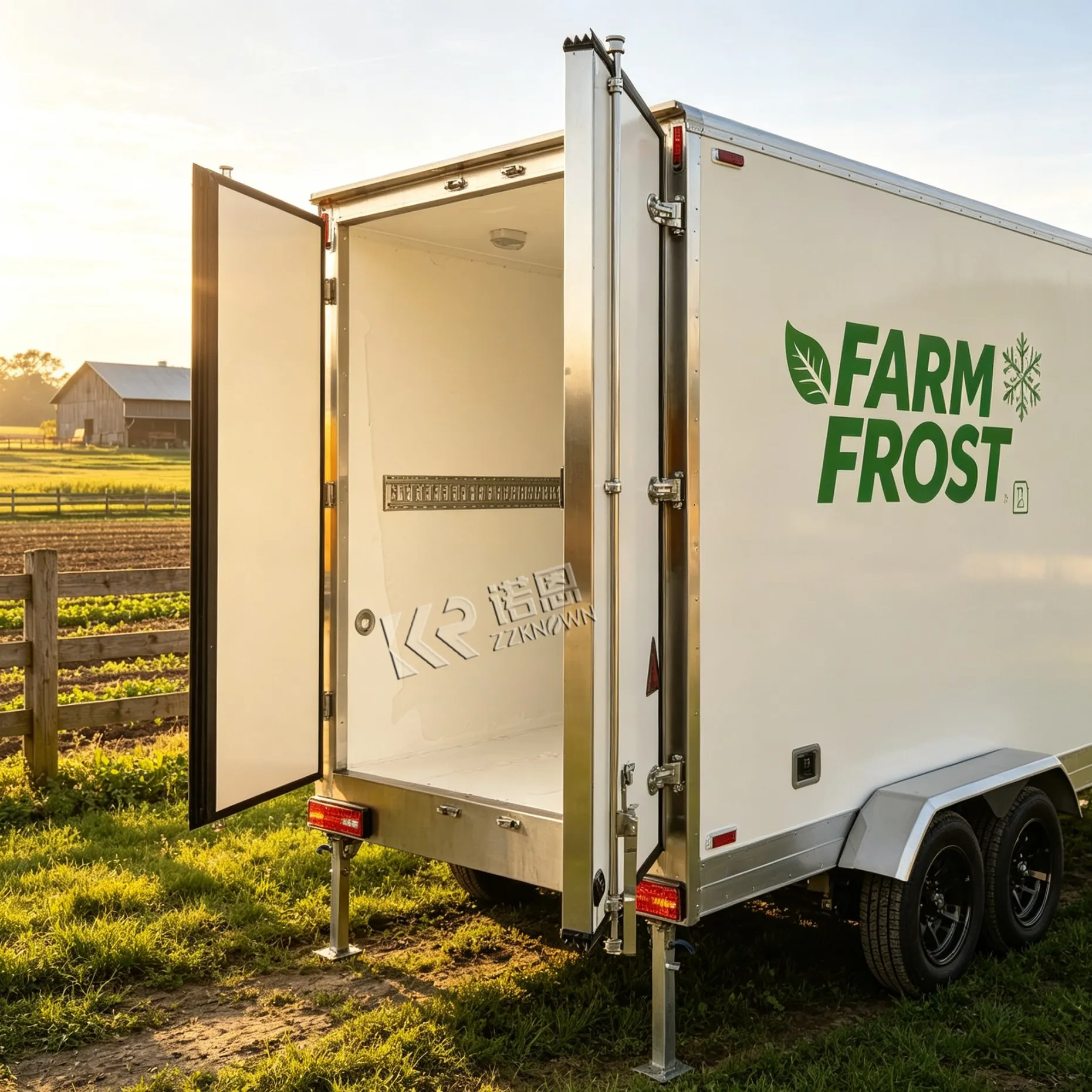 DOT Certified Tow Bar Refrigerated Trailer Mobile Cold Storage Unit Plug-in Chiller Freezer Trailer for Events & Festivals