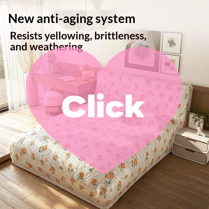 1Pcs Transparent Disposable Bed Dust Cover Waterproof Thick Plastic Furniture Protection Elastic Edges Full Wrap