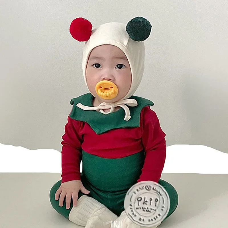 

Christmas Baby Clothes Boys Girls Onesie Christmas Long Sleeve Autumn Winter Hat One Piece Set