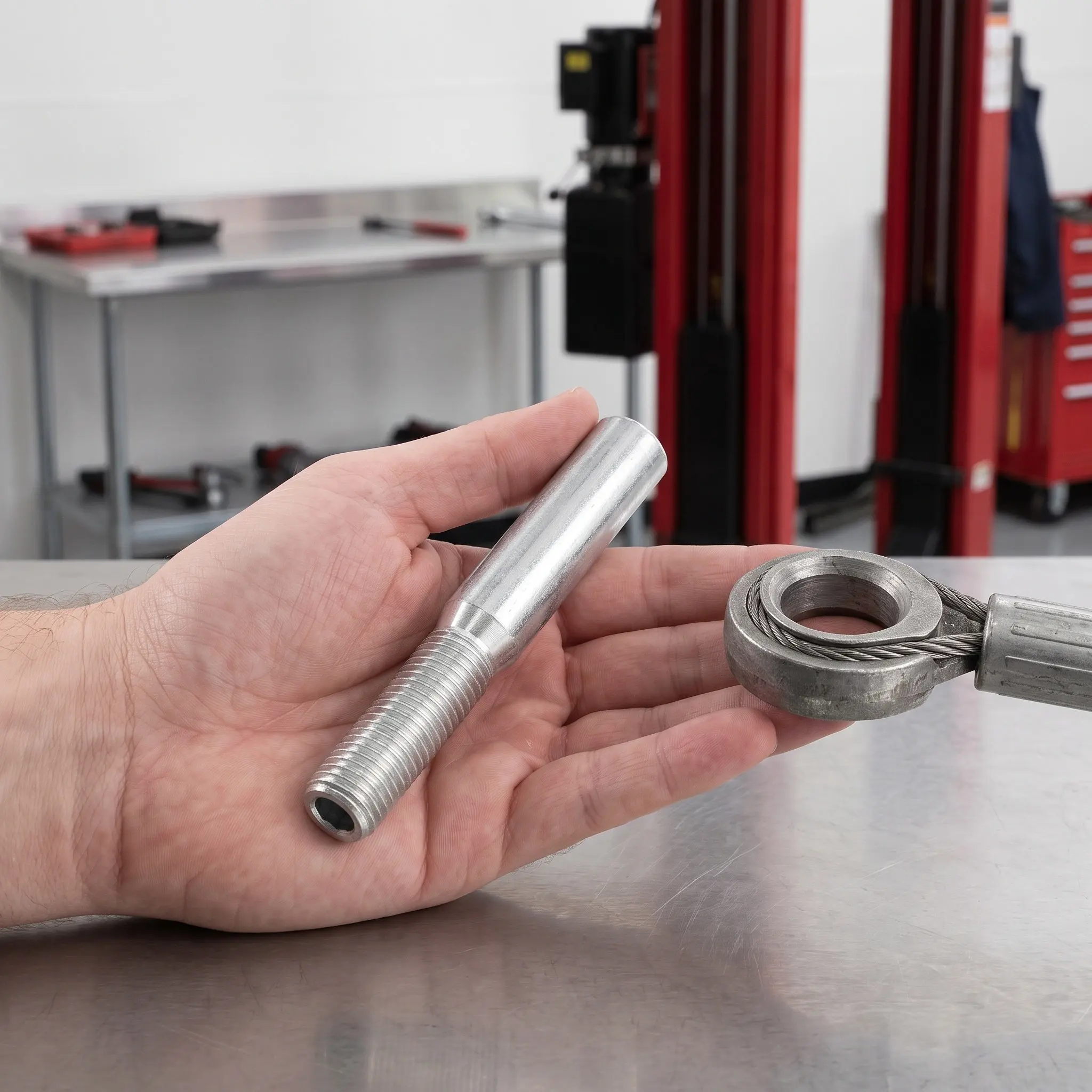 Lift Wire Rope Terminal Hollow Threaded Bolt 4.7x0.7 Hollow Disassembly Bolt for Two Post Car Hoist Repair Garage Lift Steel