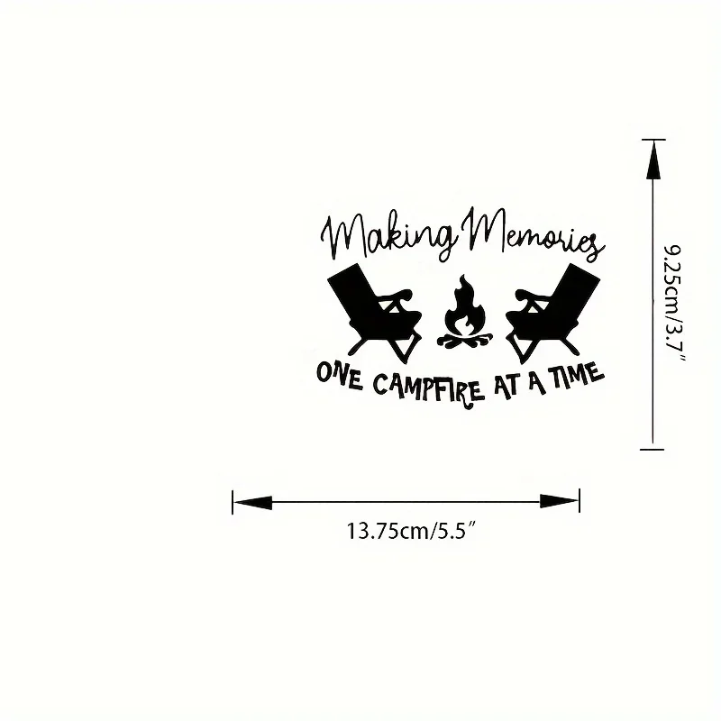 Making Memories One Campfire At A Time Vinyl Sticker Waterproof Camping Quote Decal for Car Truck Van RV Wall Laptop Decor