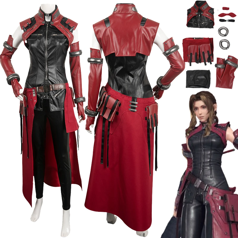 FF7 Aerith Cosplay Anime Game Final Fantasy Ⅶ Costume Outfits Halloween Carnival Roleplay Suit For Female Women Adult