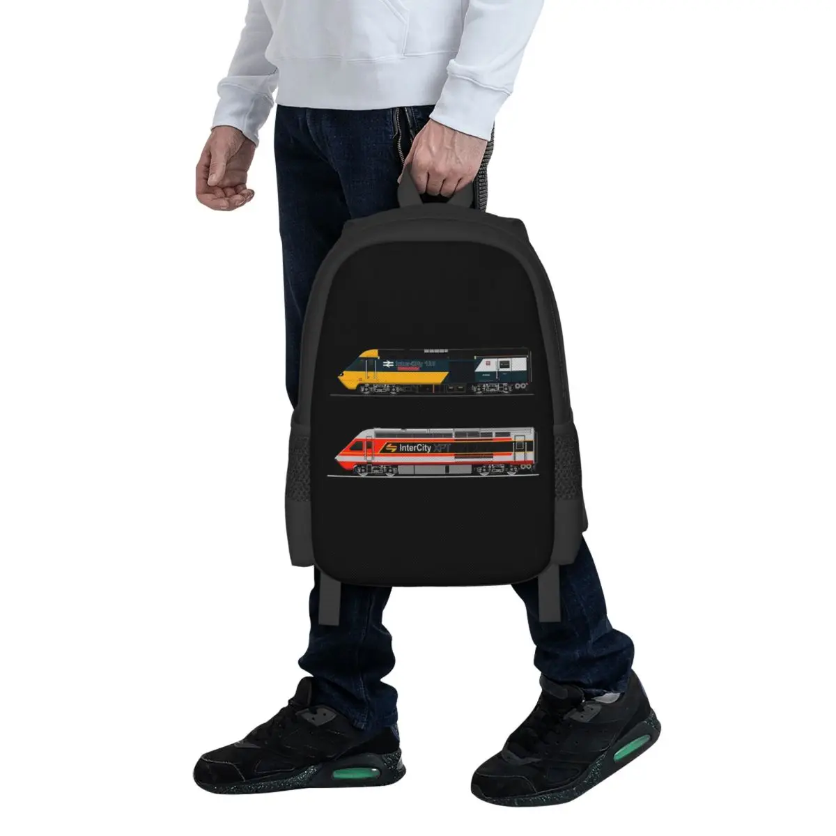 

INTERCITY TRAINS Student Backpack School Bag Hiking Travel Daypack for Men Women Fashion Bookbag Shoulder Bags