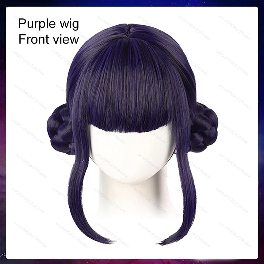 Kpop 악마 사냥꾼 코스프레 가발 보라색 브레이드 가발 팝 가수 댄스 할로윈 코스프레 의상 긴 직모 가발 액세서리