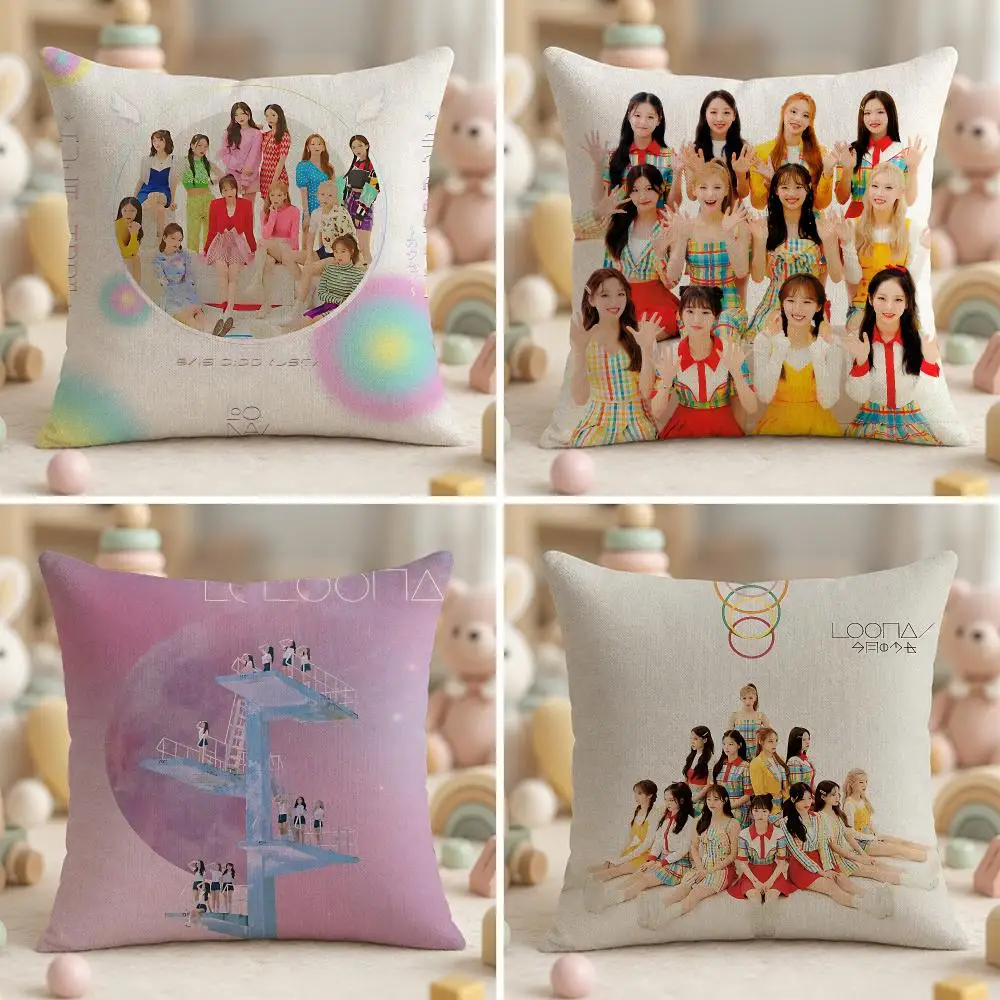 Popular Group L-LOONAS Cushion Cover Ultra Soft Throw Pillow Cover Skin Friendly for Sofa Bed Home Decor Gift