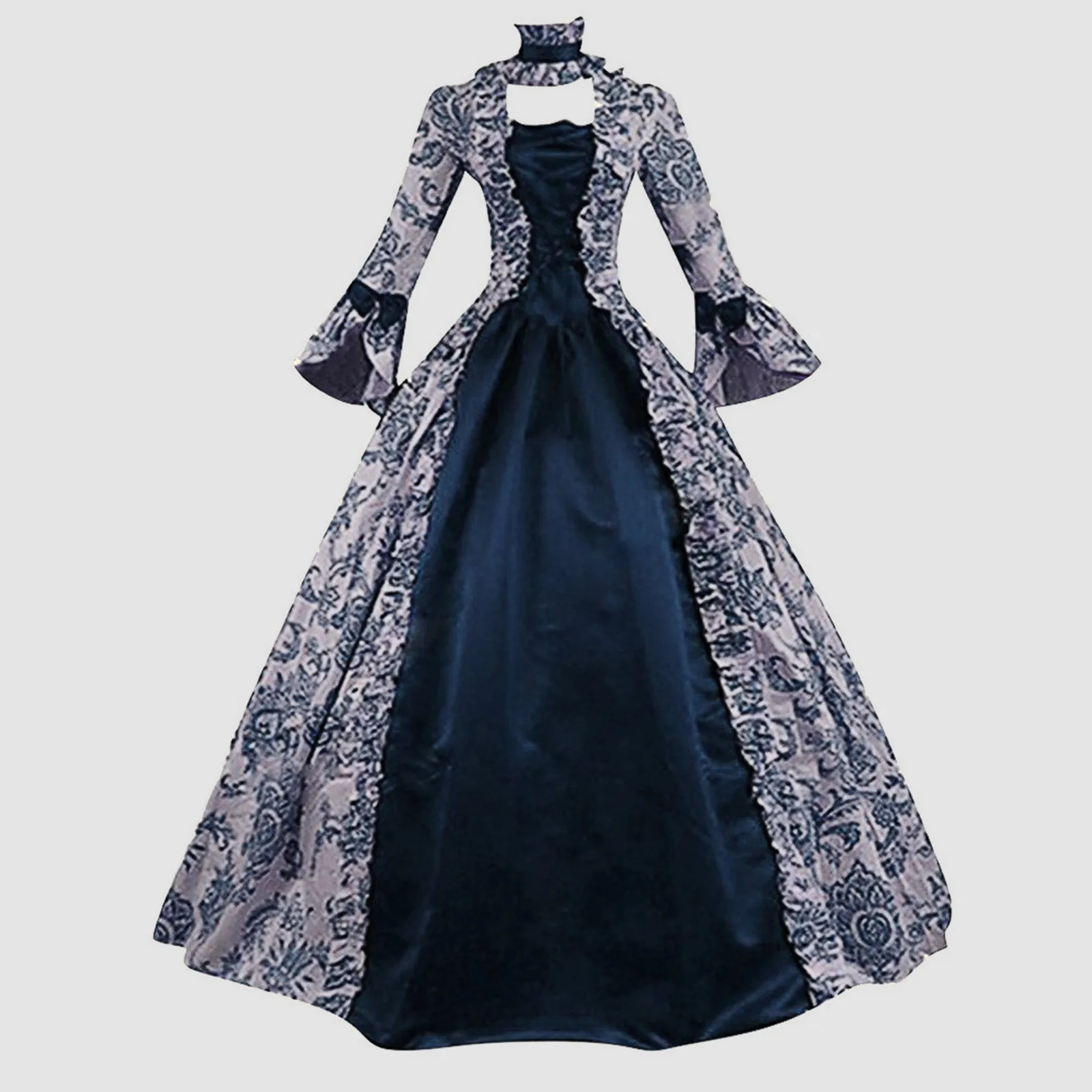 Robe de Cocktail à Manches Évasées pour Femme, Vintage, Gothique, Renaissance, Cosplay, Marie Antoinette