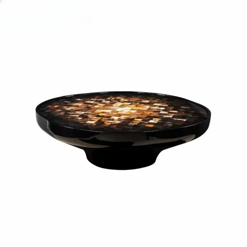 

FRP art light luxury mosaic coffee table living room high-end bright starlight meteor coffee table