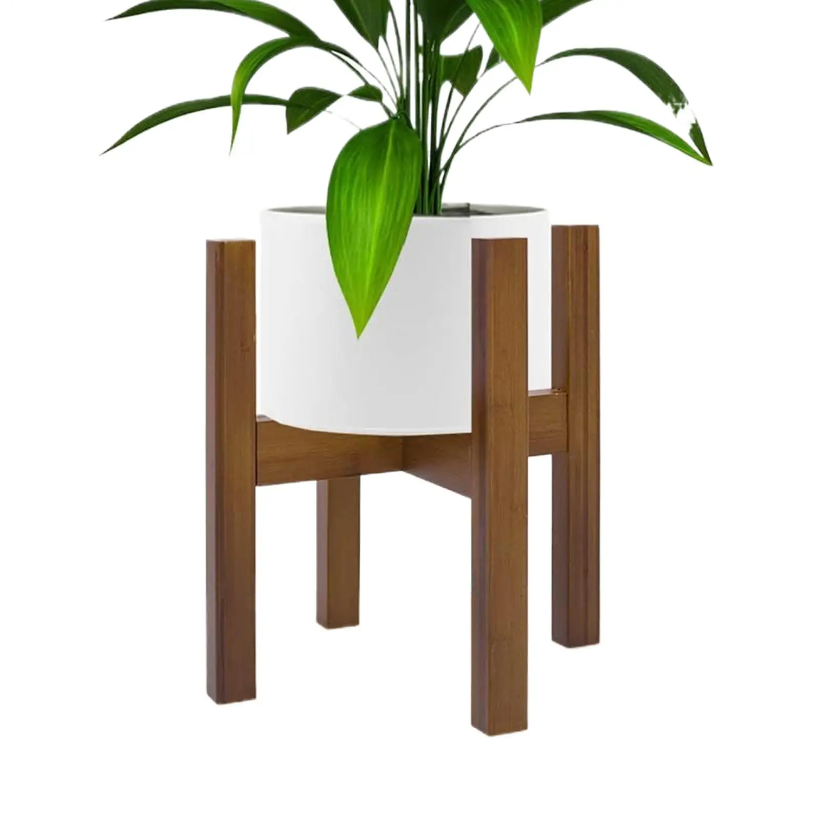 

Крытая стойка для растений из натурального бамбука, деревянный держатель с регулируемой шириной, угловая подставка для растений, подходит для горшков шириной 8-12 дюймов