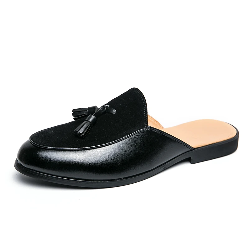 

New Half Slippers Shoes for Men Mix Color Patchwork Casual Mules Moccasins Breathable Loafers Zapatos Hombre