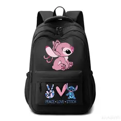 Cartoon Anime Mochila para Adolescentes, Stitch Print, Laptop, Mochilas escolares para meninos e meninas, Viagem, Homens e Mulheres, Novo