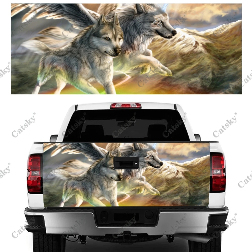 wolf angry animal Car stickers truck rear tail modification suitable for truck pain packaging accessories car stickers decals