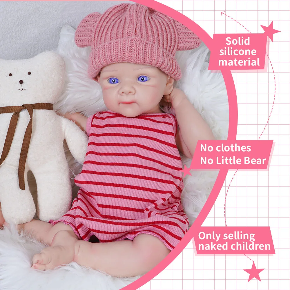 20 inch realistische siliconen pop is een zachte en schattige meisjespop, een perfect cadeau voor kinderen vanaf 3 jaar. Geen kleding