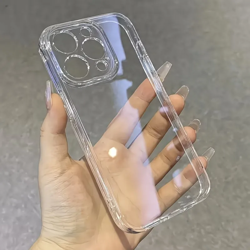 3 Pezzi Cover Trasparente Ultra Sottile per iPhone 11 12 13 14 15 16 17 Air Pro Max Plus 7 8 X Xr Xs 16E 17E, Custodia Morbida in Silicone