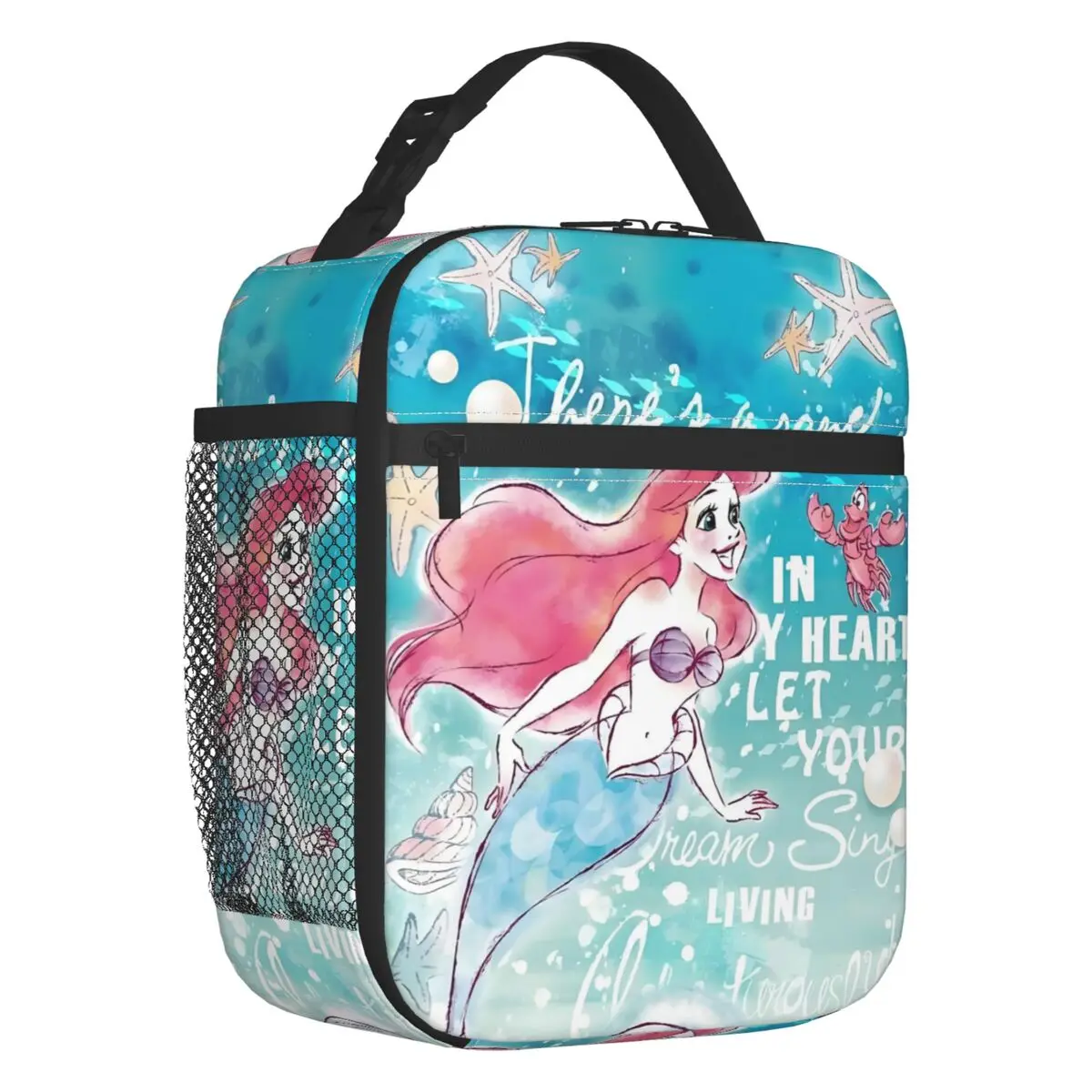 

Изолированные сумки для обеда «Русалочка» на заказ для работы, школы, модной пленки, многоразовый холодильник, термобокс для бенто