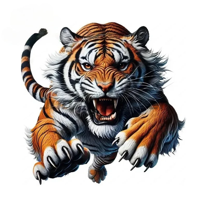 

Tiger Car Stickers Occlusion Scratch Campervan Trunk Bumper Bumper PVC Decal Waterproof Amusing Car Door Protector