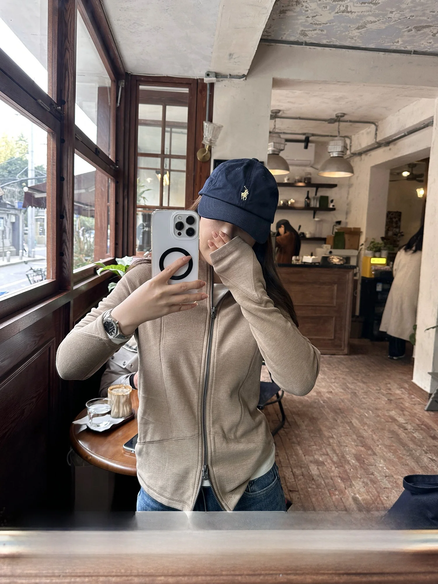 

Модный универсальный топ Rouqiu Meat Ball ort Jaet Zipper German Velvet Base Top, новинка осени, для невысоких.