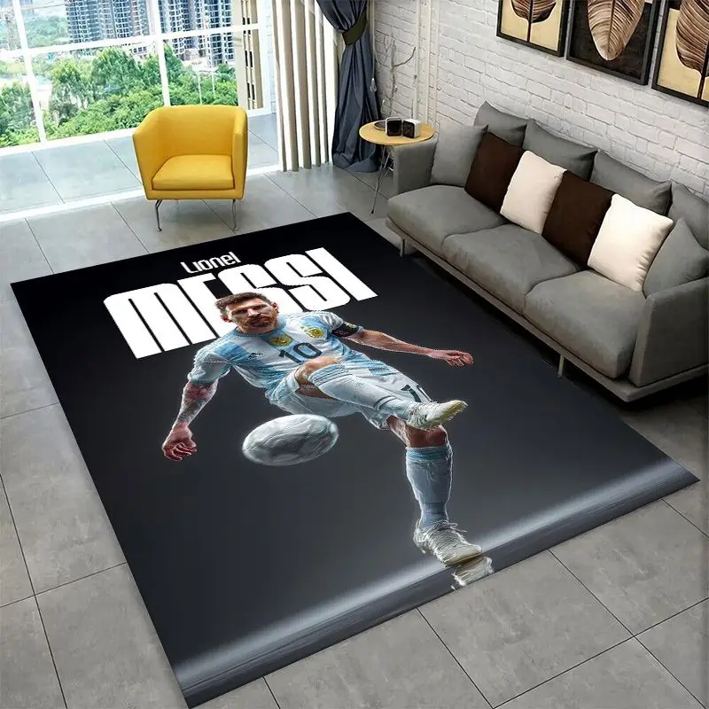 Football Goat M-Messi Sport Non-Slip Area Rug for Living Room,Bedroom,Playroom,Soft Carpet Floor Mat Home Decor Rug Kids Room