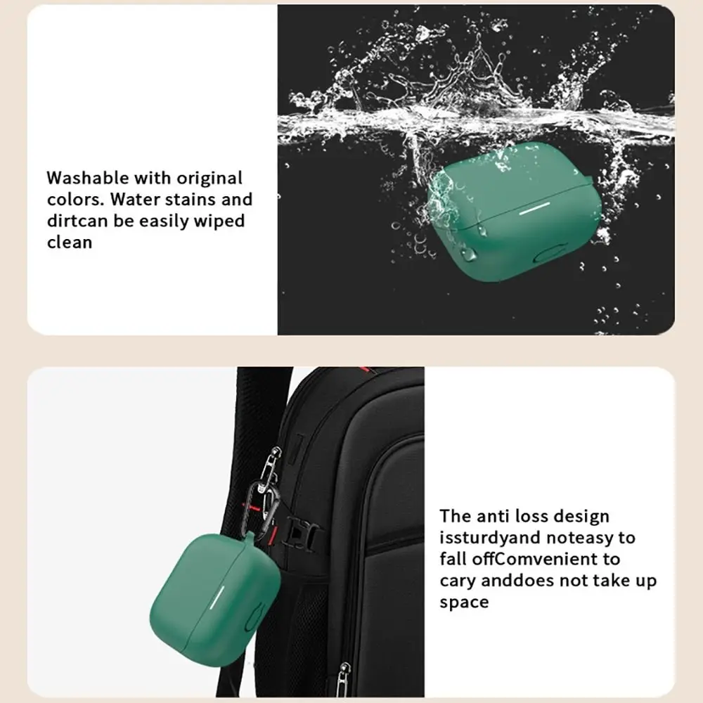 Silicone Earphone Case Anti Drop Dustproof Bluetooth Headphone Protective Cover Shockproof Washable for Anker Soundcore K20i