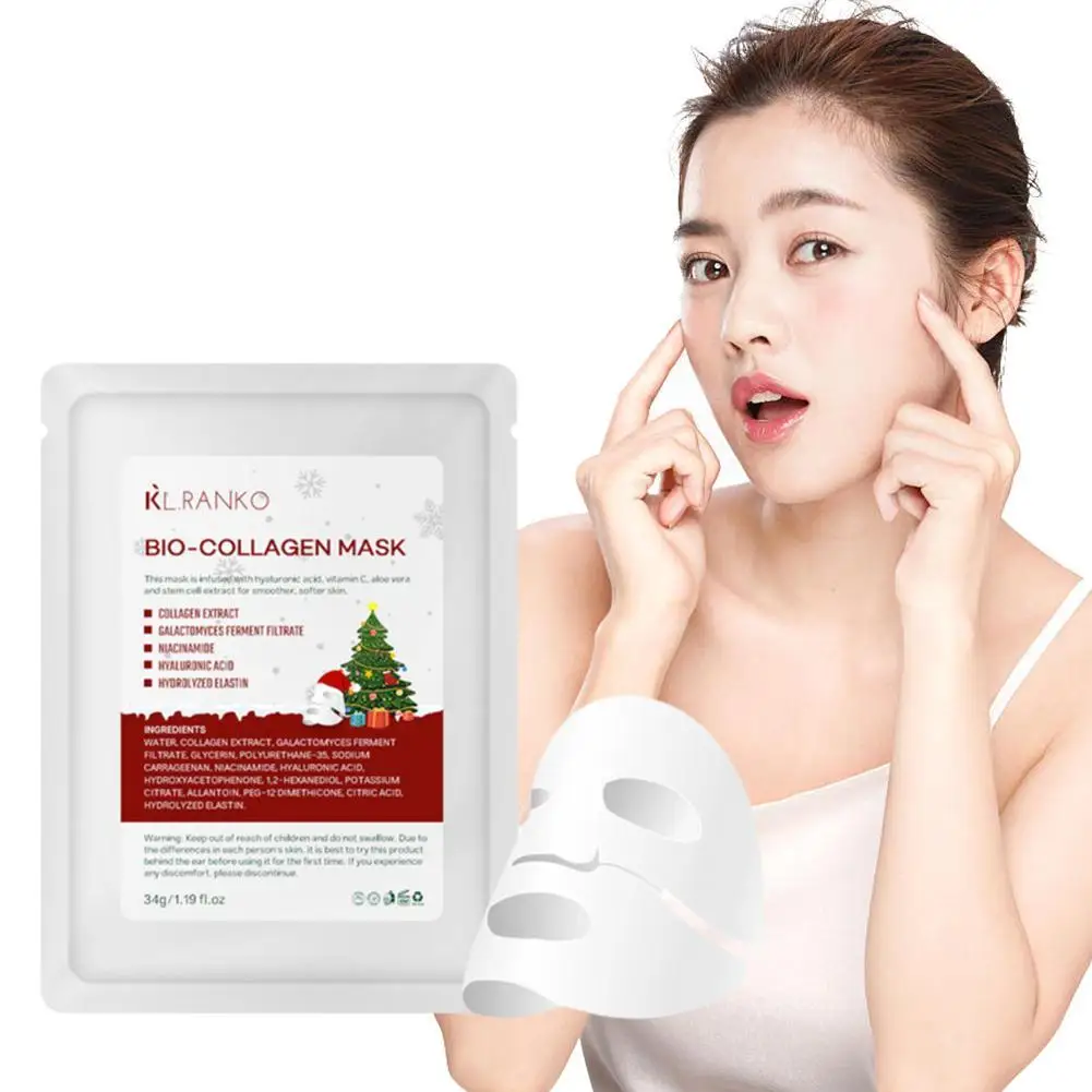 1pcs Bio-Collagen Real Deep Mask หน้ากากต่อต้านริ้วรอย Hydrolyzed Collagen Collagen Reverse Film Volume Peel Off Mask