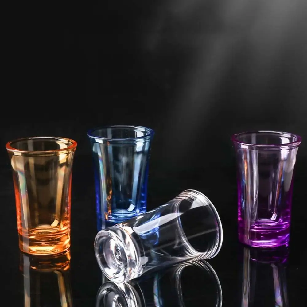10pcs Commercial 35ml Shot Glass Plastic Colorful Vodka Cup Transparent Unbreakable Spirits Cup Wine Dispenser