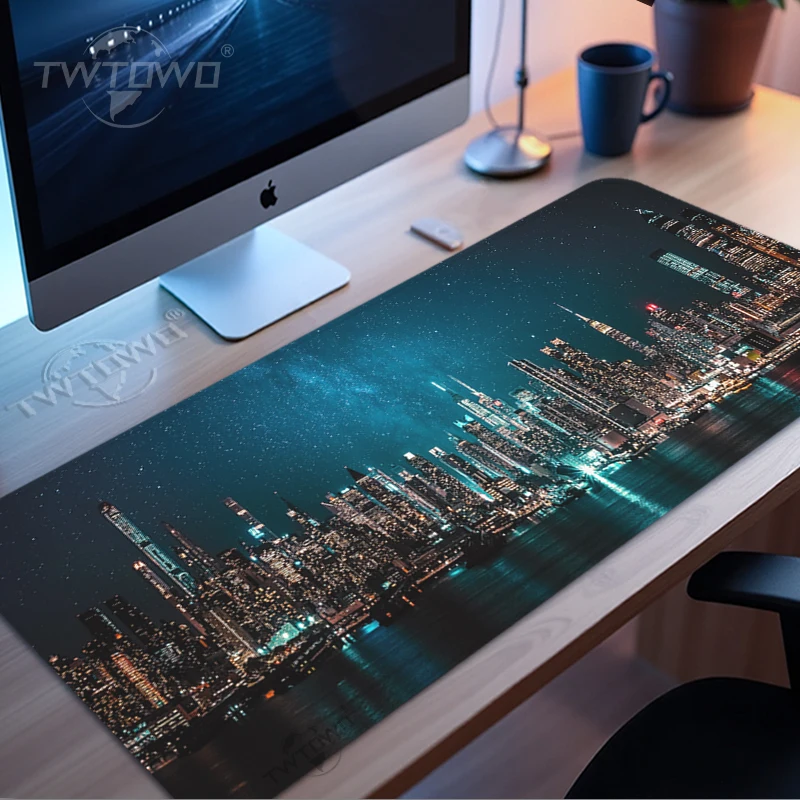 Night City Samurai Mouse Pad Gamer printon demand New HD Large Mousepad XXL keyboard pad Natural Rubber Soft Table Mat