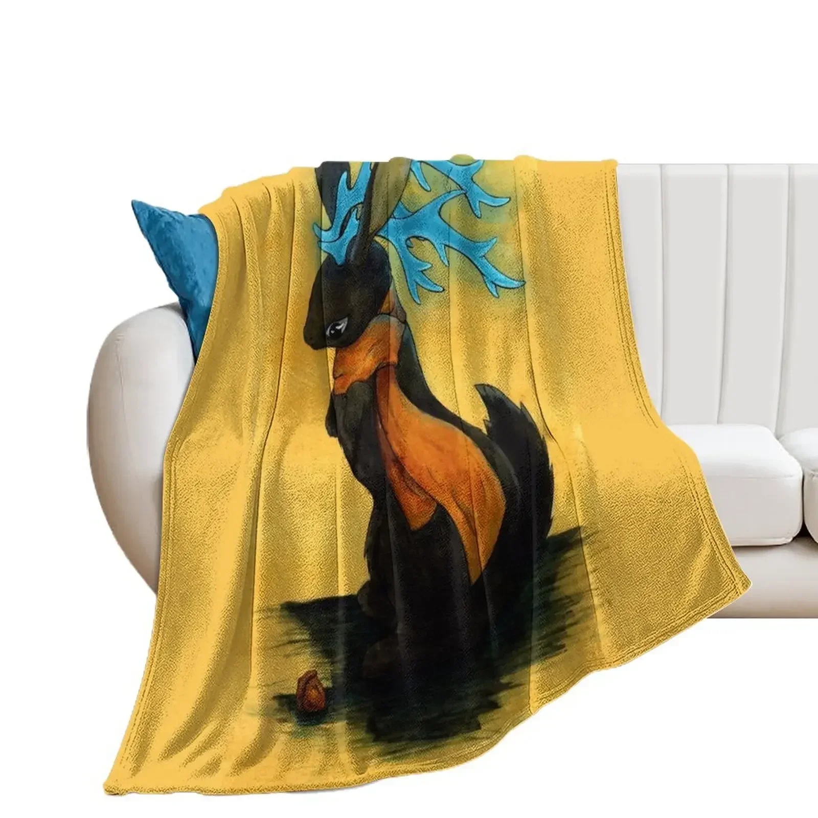 

Autumn Jackalope Throw Blanket Nap Flannel Picnic Furrys Blankets